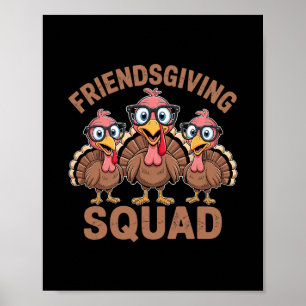 Funny Friendsgiving Turkey Trot Squad Matching Tha Poster