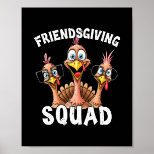 Funny Friendsgiving Turkey Trot Squad Matching Tha Poster