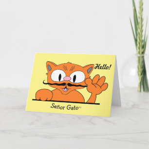 Funny Friendship Card Meow's It Goin'? Cartoon Cat