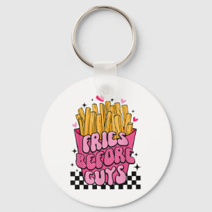 Funny Fries Lovers Before Guys Valentines Teenage Key Ring
