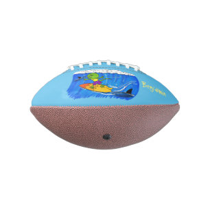 Funny frilled neck lizard surfing cartoon football