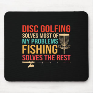 Funny Frisbee Disc Golf And Fishing Lover Disc Gol Mouse Pad