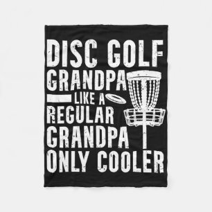Funny Frisbee Disc Golf Grandpa Frolf Disc Golfing Fleece Blanket
