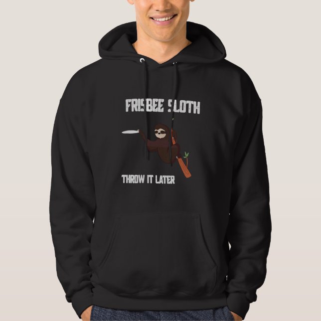 Funny Frisbee Sloth Disc Golf Ultimate Hoodie (Front)