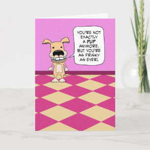 Funny Frisky Puppy Birthday Card