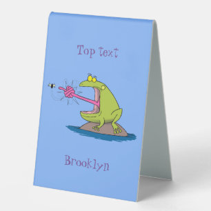 Funny frog and fly cartoon