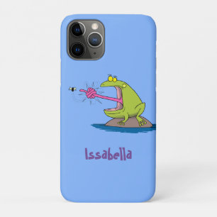 Funny frog and fly cartoon iPhone 11 pro case