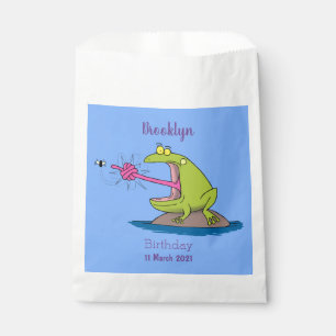 Funny frog and fly cartoon favour bag