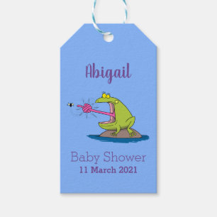 Funny frog and fly cartoon gift tags