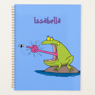 Funny frog and fly cartoon planner