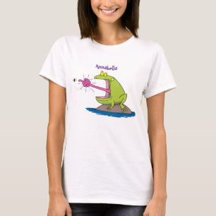 Funny frog and fly cartoon T-Shirt