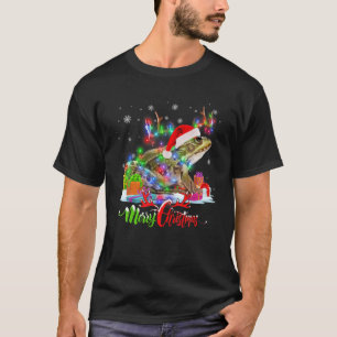Funny Frog Animal Merry Christmas Party Family Mat T-Shirt