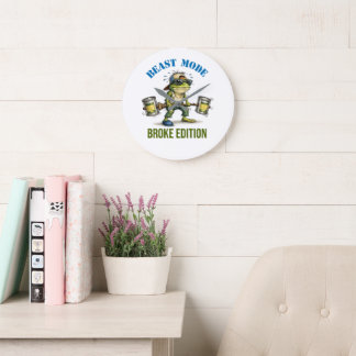 Funny Frog Beast Mode Broke Edition Wall Clock