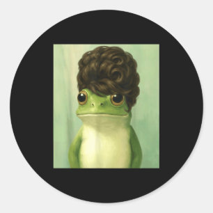 Funny Frog Beehive Bob Haircut Meme  Classic Round Sticker