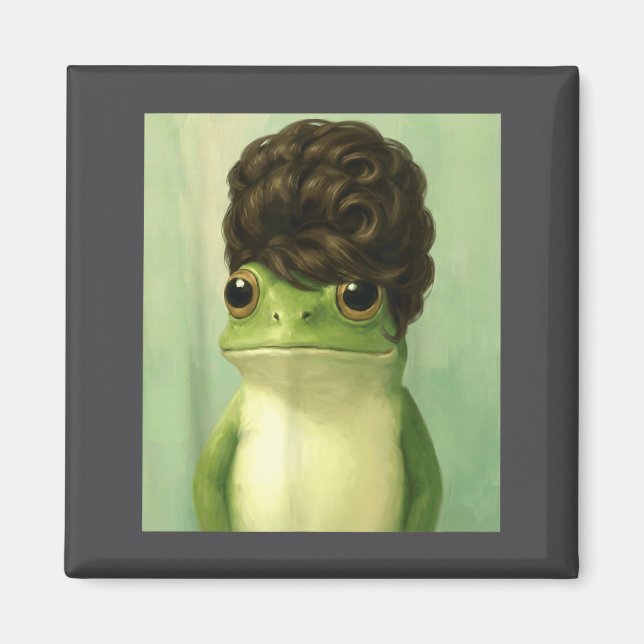 Funny Frog Beehive Bob Haircut Meme  Magnet (Front)