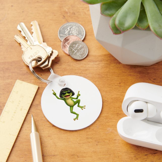 Funny Frog Bob Haircut Meme for Men  Key Ring (Desk)