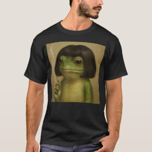 Funny Frog Bob Haircut Smoking Meme T-Shirt