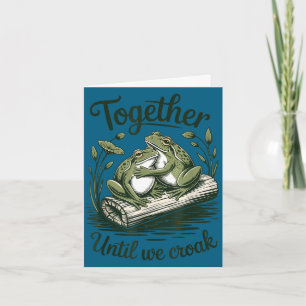 Funny frog bride & groom honeymoon style card