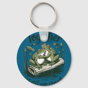 Funny frog bride & groom honeymoon style key ring