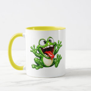 Funny Frog Cartoon Illustration Mug