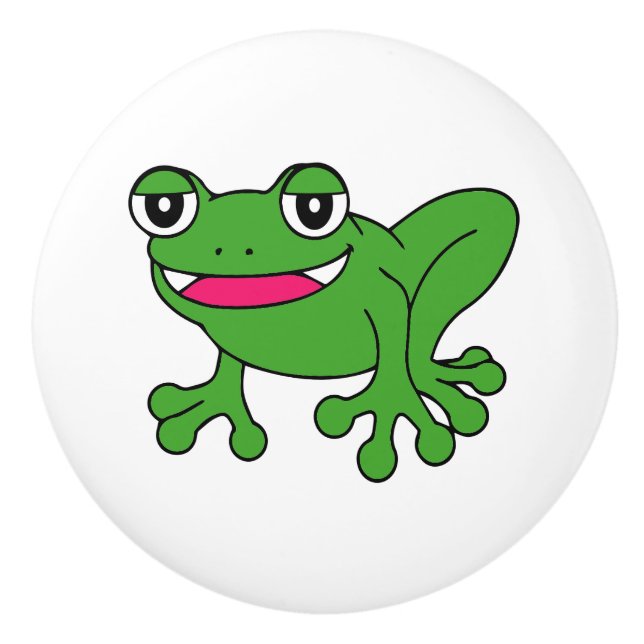 Funny frog ceramic knob (Front)