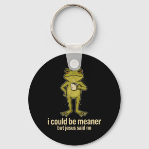 Funny Frog Coffee Lover Sarcastic Jesus Quote Key Ring