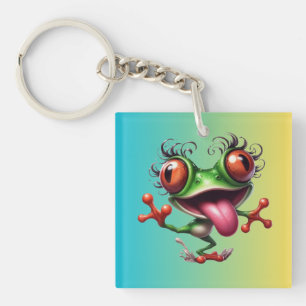 Funny Frog Columbus Day Keychain  
