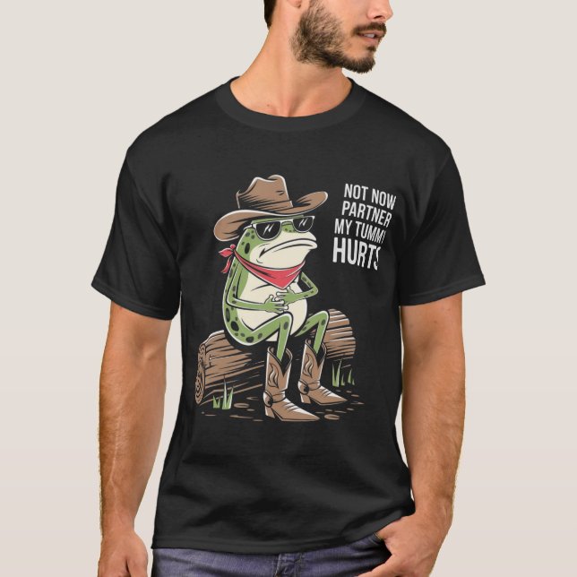 Funny Frog Cowboy Unisex Tee  (Front)
