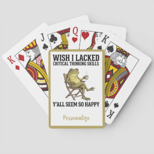 Funny Frog Critical Thinking Sarcastic Humour Quot Playing Cards