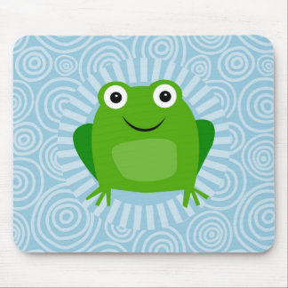 Funny Frog - Cute Froggy On Blue Mouse Pad