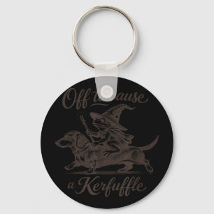 Funny frog dachshund graphic off to cause a key ring