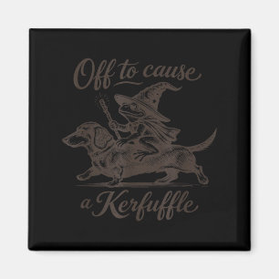 Funny frog dachshund graphic off to cause a magnet
