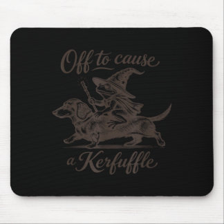 Funny frog dachshund graphic off to cause a mouse pad