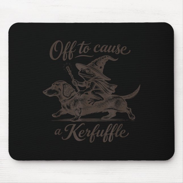 Funny frog dachshund graphic off to cause a mouse pad (Front)