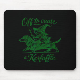 Funny frog dachshund tee graphic off to cause a mouse pad