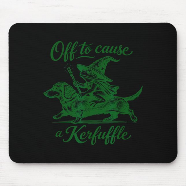 Funny frog dachshund tee graphic off to cause a mouse pad (Front)