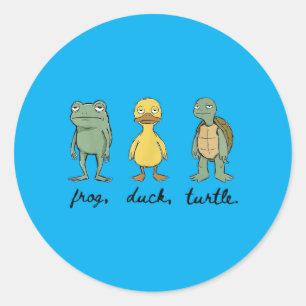 Funny Frog Duck Turtle Classic Round Sticker