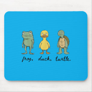 Funny Frog Duck Turtle Mouse Pad