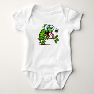 Funny Frog Eating Doughnut Baby Bodysuit - Cute