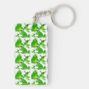 Funny Frog Emotions Angry Mad Curious Scared Frogs Key Ring