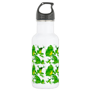 Funny Frog Emotions Mad Curious Scared Frogs 532 Ml Water Bottle