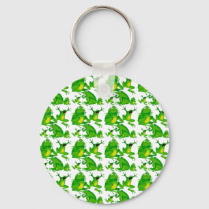 Funny Frog Emotions Mad Curious Scared Frogs Key Ring