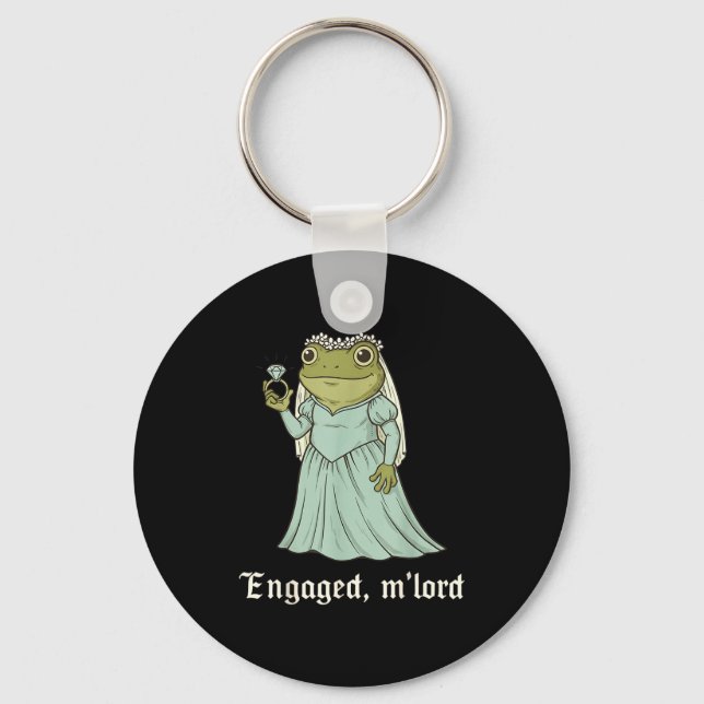 Funny Frog Engagement Matching Couples Tee Snarky  Key Ring (Front)