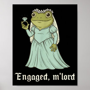Funny Frog Engagement Matching Couples Tee Snarky  Poster