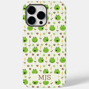 Funny Frog Faces Pattern Monogram  Case-Mate iPhone 14 Pro Max Case
