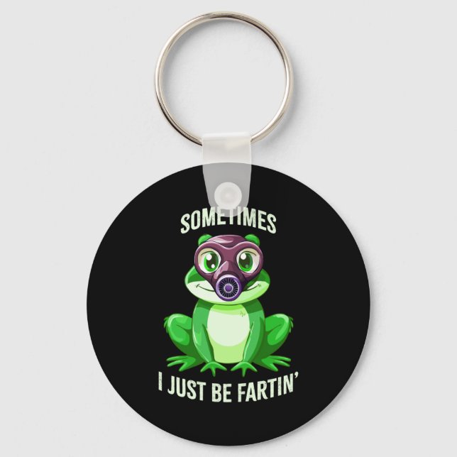 Funny Frog Fartin I Gas Just Sometimes Mask Key Ring (Front)