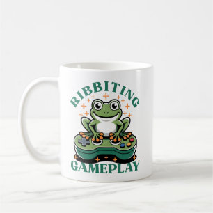 Funny Frog Gamer, Retro Video Game Controller Coffee Mug