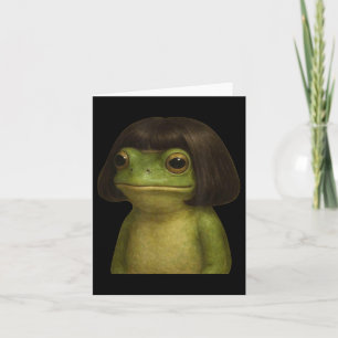 Funny Frog Girl Bob Hair Meme Art Card