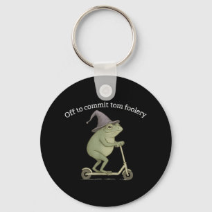 Funny Frog Graphic Saying Off To Commit Tom Fooler Key Ring