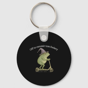 Funny Frog Graphic Saying Off To Commit Tom Fooler Key Ring